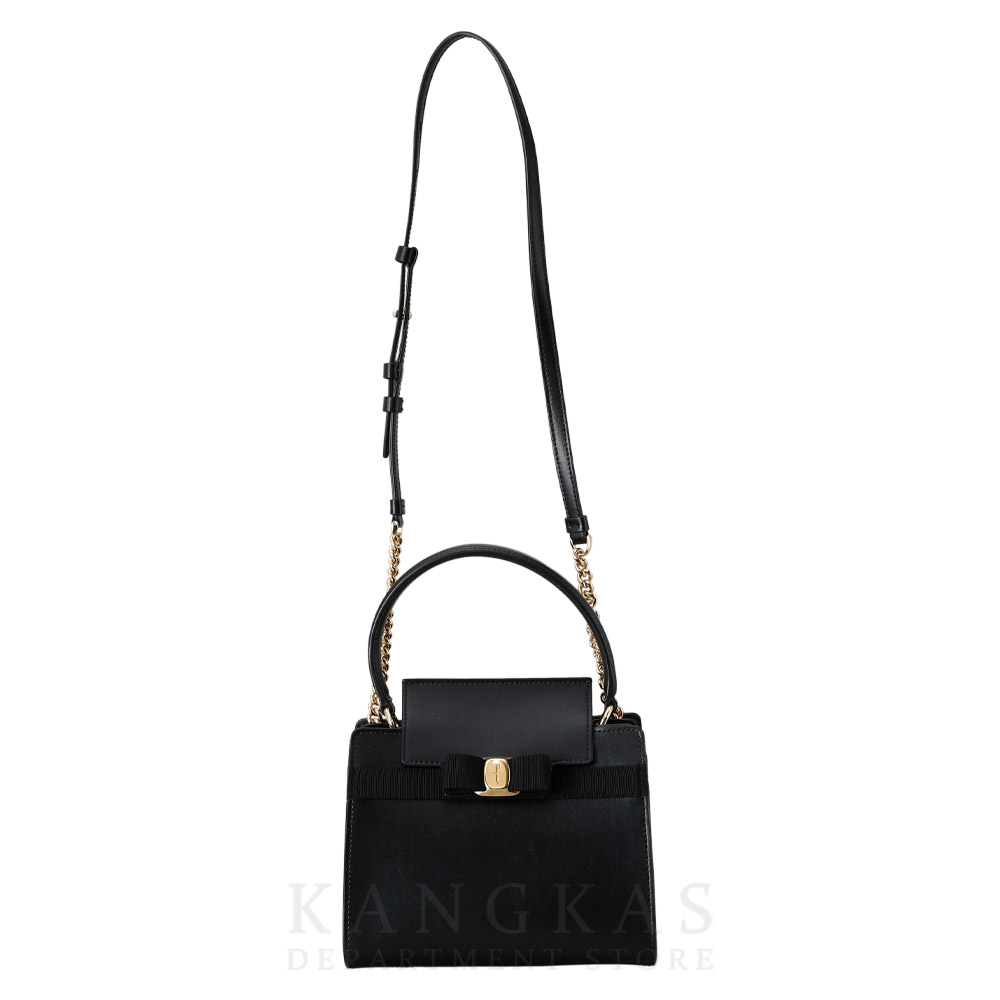 FERRAGAMO(USED)페레가모 뉴 바라리본 탑핸들 블랙